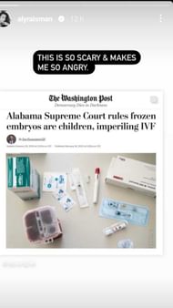 Aly Raisman's Instagram story (Image via Instagram/alyraisman)